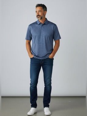 Ben Hogan Performance Blue Short-Sleeve Polo